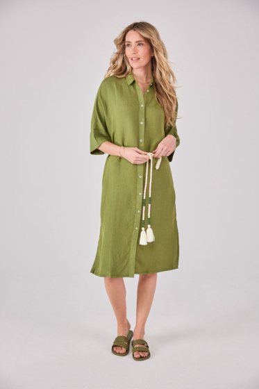 Lieblingsstück Leinenkleid mit Hemdkragen Letzte 2 Tage