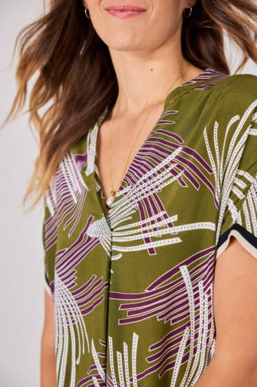 Lieblingsstück Halbarmkleid mit Bordüre Bis zu 60% Rabatt