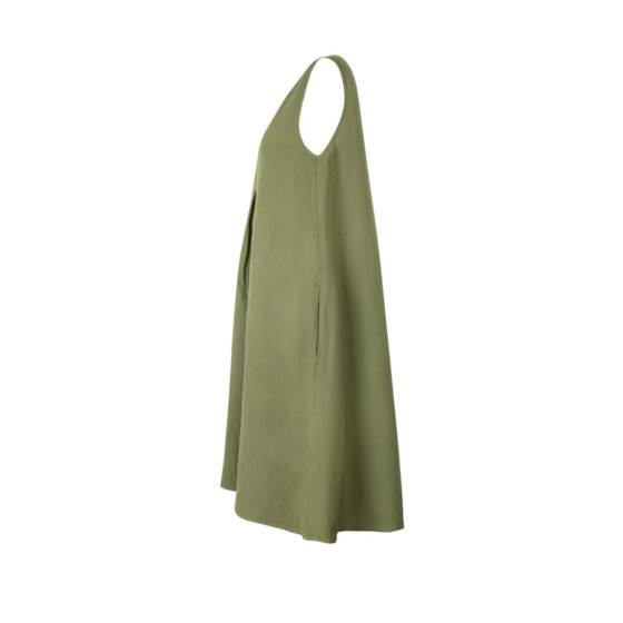 Lieblingsstück Ärmelloses Leinenkleid mit Falte Sonderangebot der Fabrik
