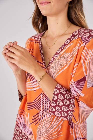 Lieblingsstück 3/4 Arm-Bluse mit Bordüre Bis zu 55% Rabatt