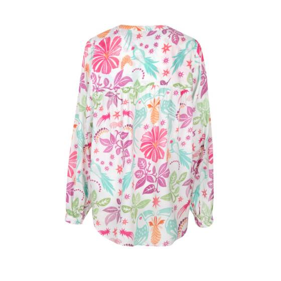 Lieblingsstück Bluse mit Puffärmel und Paradise Print Nur noch ein Tag übrig
