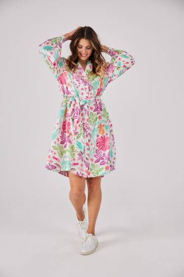 Lieblingsstück Puffärmelkleid mit Paradise Print Riesige Rabatte