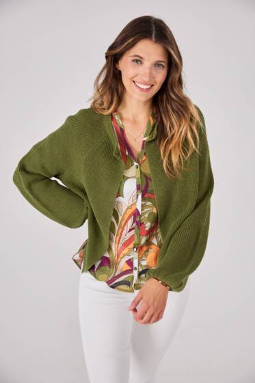 Lieblingsstück Strickjacke mit Puffarm und Rippenstruktur Black Friday Preise