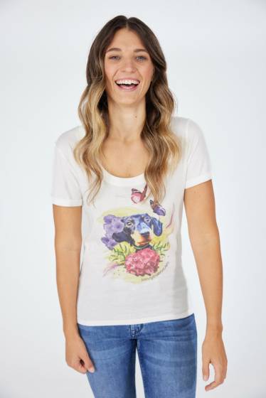 Lieblingsstück T-Shirt mit Frontmotiv Dackel Begrenztes Angebot