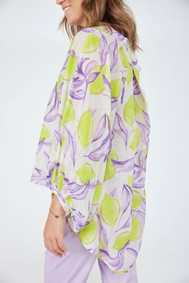Lieblingsstück Bluse mit Stehkragen und Lemon Print Lagerräumung