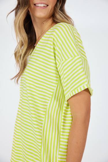 Lieblingsstück Halbarm T-Shirt mit Streifen Lime Top Angebot