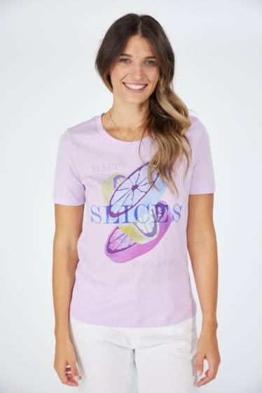 Lieblingsstück Kurzarm T-Shirt Lemon Slices Neueste Mode