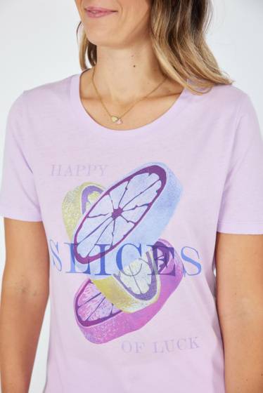 Lieblingsstück Kurzarm T-Shirt Lemon Slices Neueste Mode