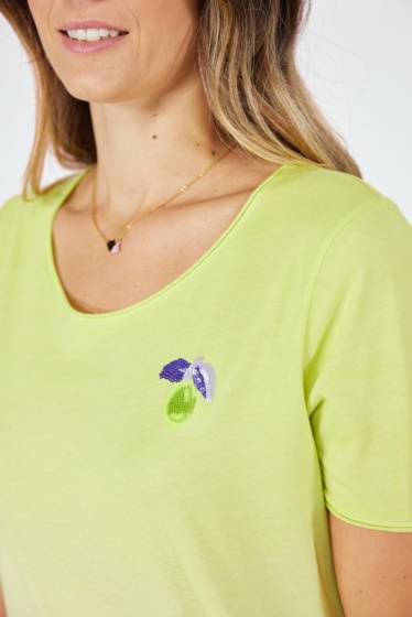 Lieblingsstück Kurzarm T-Shirt mit kleinem Zitronenmotiv Online Outlet
