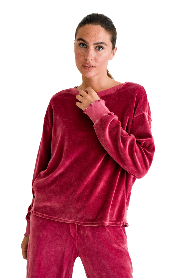 Love Joy Victory Velvet SWEATSHIRT ROSE Großer Ausverkauf