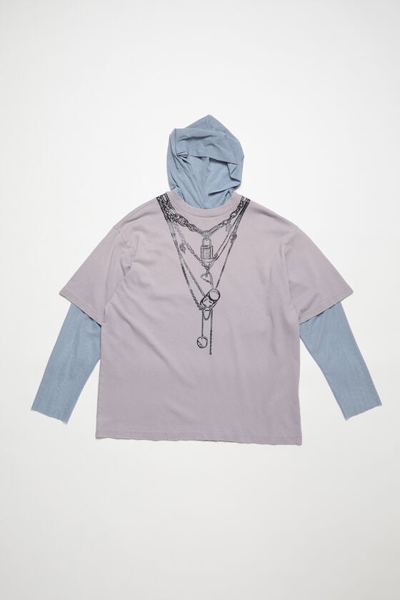 Acne Studios T-Shirt aus mehrlagigem Netzstoff Preisnachlass