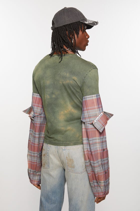 Acne Studios T-Shirt mit Flanellärmeln Valentinstagsangebot