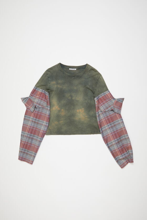 Acne Studios T-Shirt mit Flanellärmeln Valentinstagsangebot