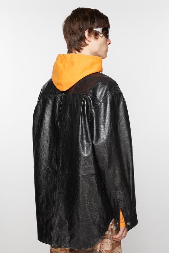 Acne Studios Hemdjacke aus Leder Black Friday Preise