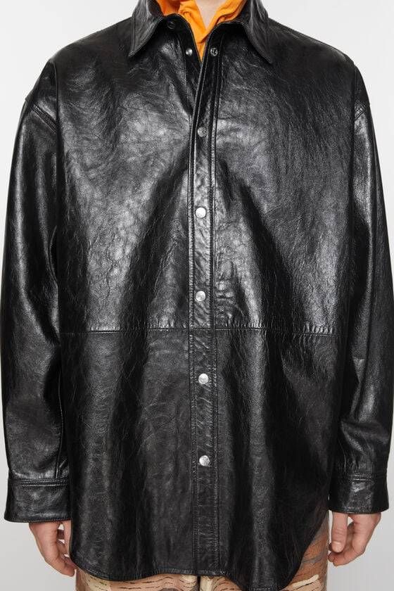 Acne Studios Hemdjacke aus Leder Black Friday Preise
