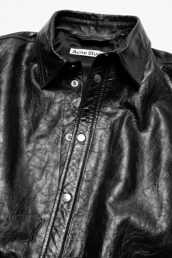 Acne Studios Hemdjacke aus Leder Black Friday Preise