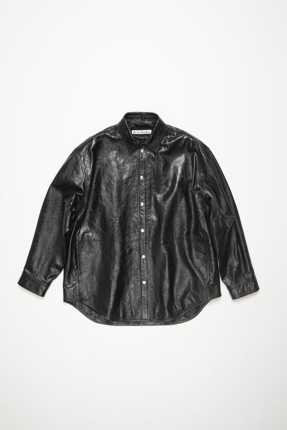 Acne Studios Hemdjacke aus Leder Black Friday Preise