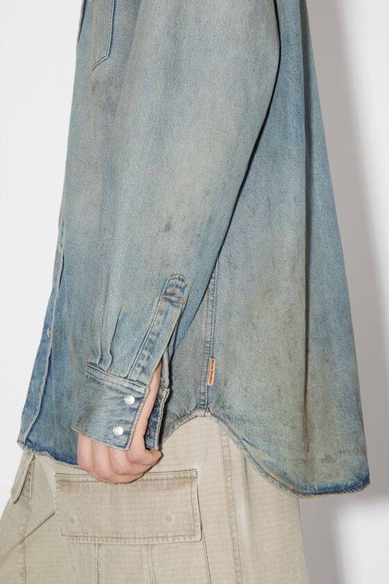 Acne Studios Jeanshemd mit Knopfleiste Outlet