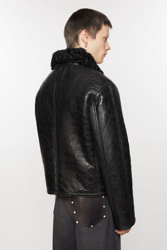 Acne Studios Lederjacke mit Shearling Fabrikverkauf