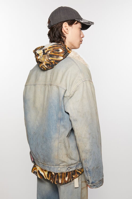 Acne Studios Jacke mit Jeanspelzbesatz - Oversize-Passform Fabrikpreis