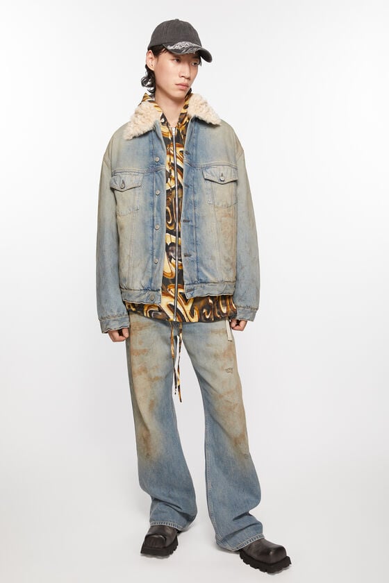 Acne Studios Jacke mit Jeanspelzbesatz - Oversize-Passform Fabrikpreis