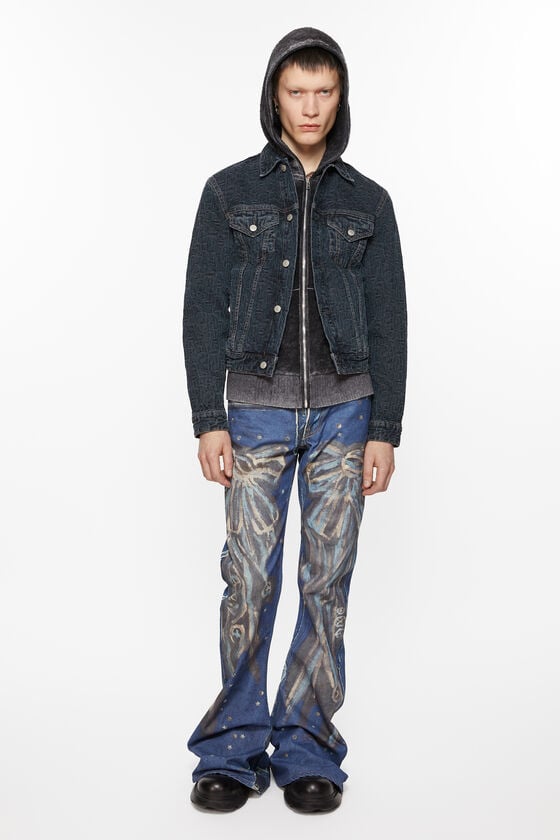 Acne Studios Jeansjacke - Normale verkürzte Passform Rabatt