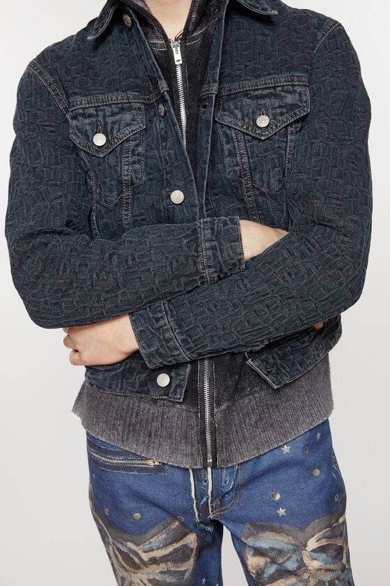 Acne Studios Jeansjacke - Normale verkürzte Passform Rabatt