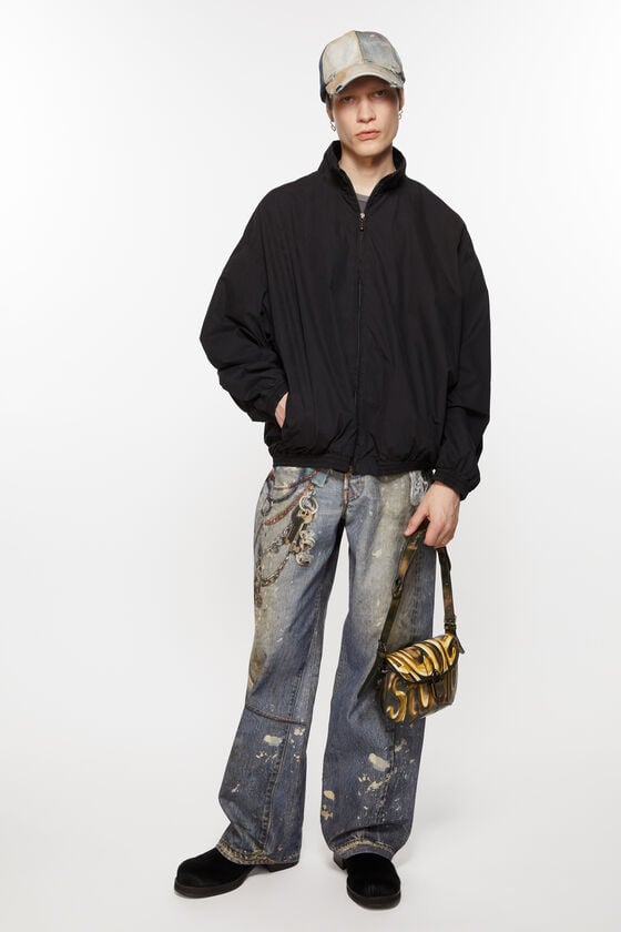 Acne Studios Jacke mit Reißverschluss und Logo Versandkostenfrei