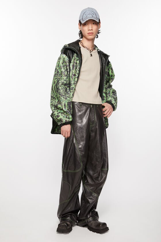 Acne Studios Bedruckte Fleece-Kapuzenjacke Preisnachlass
