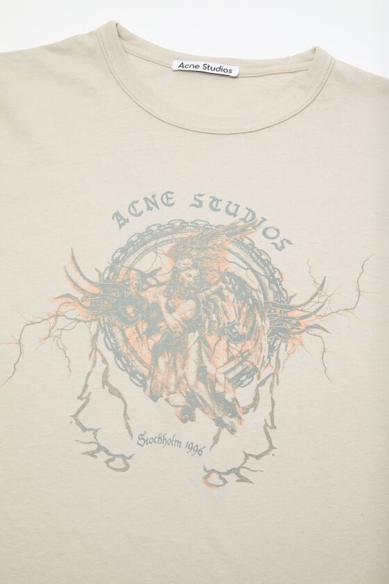 Acne Studios Bedrucktes T-Shirt – Körperbetonte Passform Fabrikverkauf