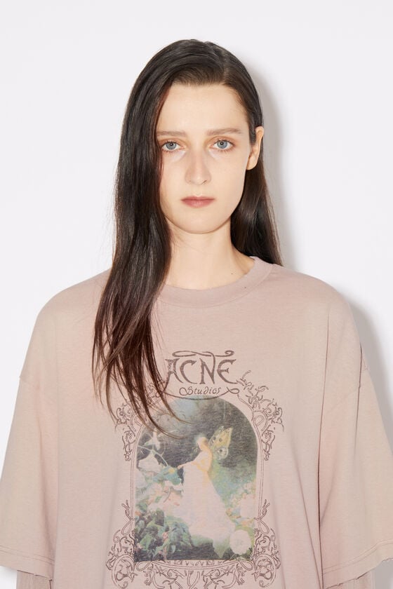 Acne Studios Mehrlagiges T-Shirt mit Logo Jubiläumsangebot