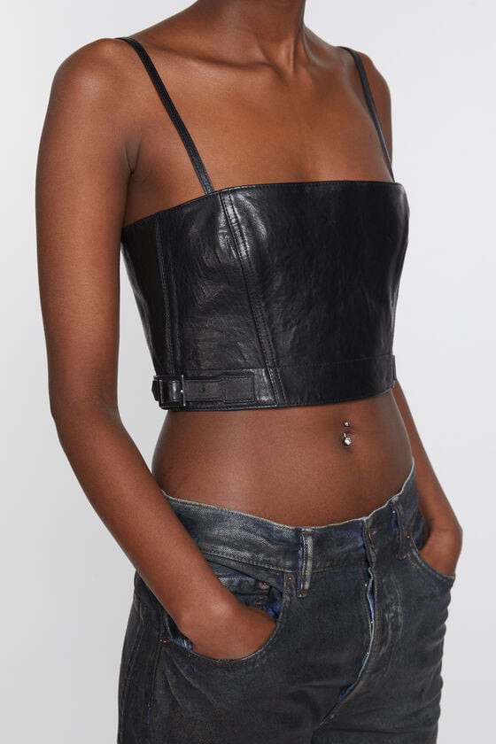 Acne Studios Leather bustier top Laufsteg-Show Tiefpreis
