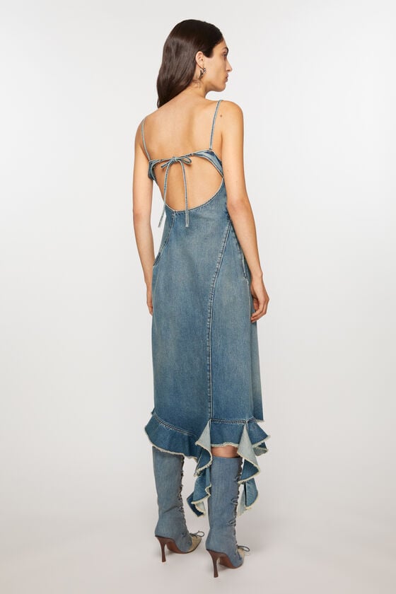 Acne Studios Jeanskleid mit Rüschen Große Rabatte