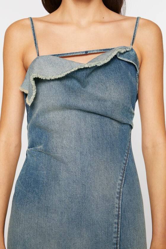 Acne Studios Jeanskleid mit Rüschen Große Rabatte