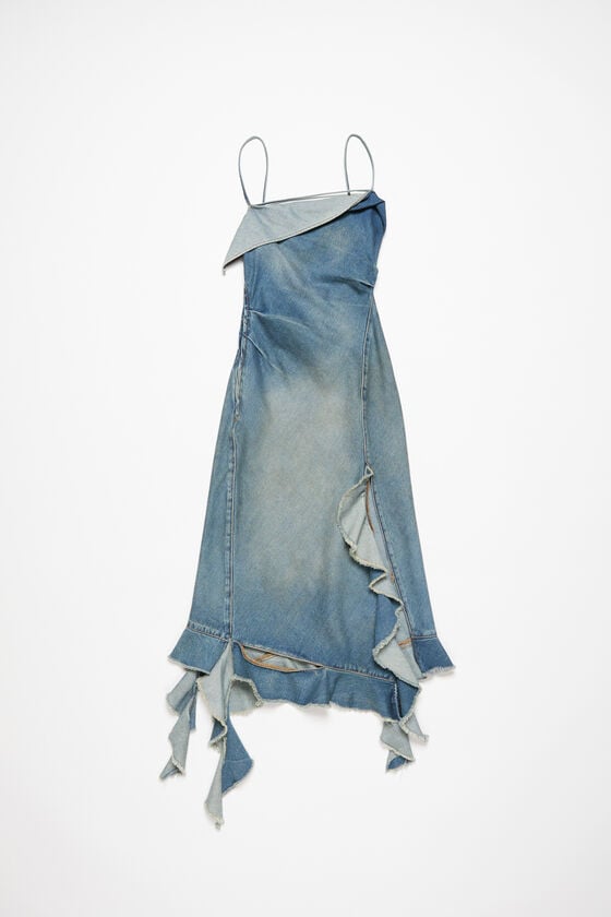 Acne Studios Jeanskleid mit Rüschen Große Rabatte