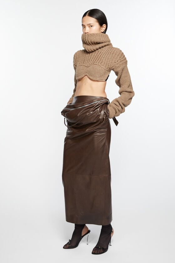Acne Studios Leather zipper tape skirt Laufsteg-Show Großer Ausverkauf