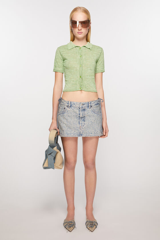Acne Studios Denim-Minirock mit Monogramm Saisonschlussverkauf