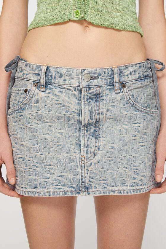 Acne Studios Denim-Minirock mit Monogramm Saisonschlussverkauf