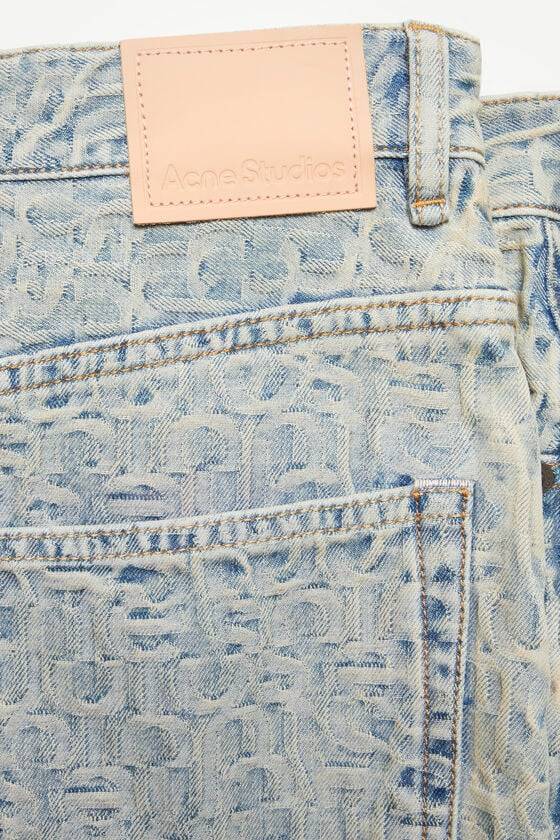 Acne Studios Denim-Minirock mit Monogramm Saisonschlussverkauf