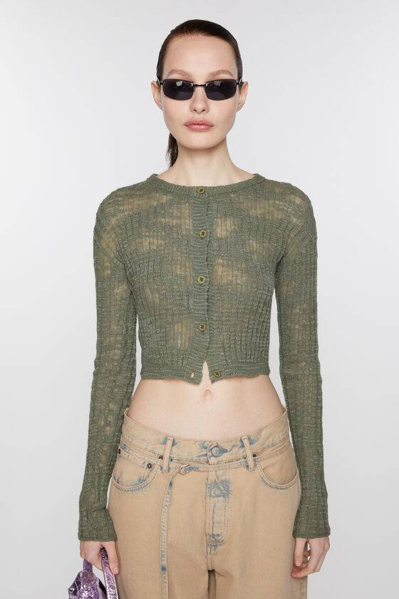 Acne Studios Strickjacke aus breitem Rippstrick Fabrik Onlineshop