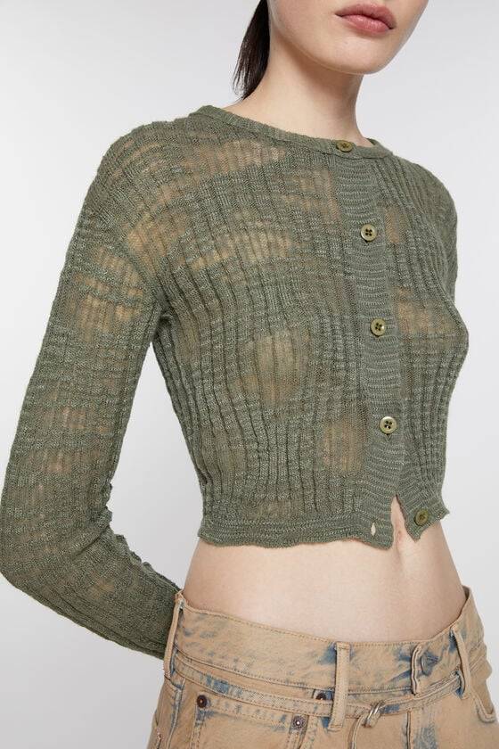 Acne Studios Strickjacke aus breitem Rippstrick Fabrik Onlineshop