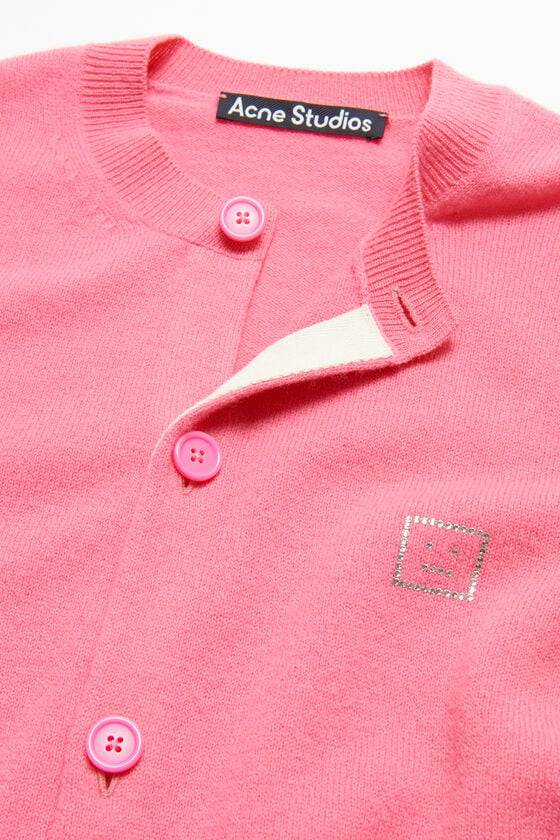 Acne Studios Verzierte Face-Logo-Strickjacke Saisonschlussverkauf