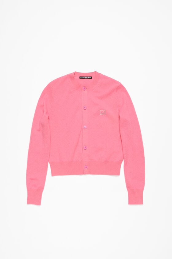 Acne Studios Verzierte Face-Logo-Strickjacke Saisonschlussverkauf
