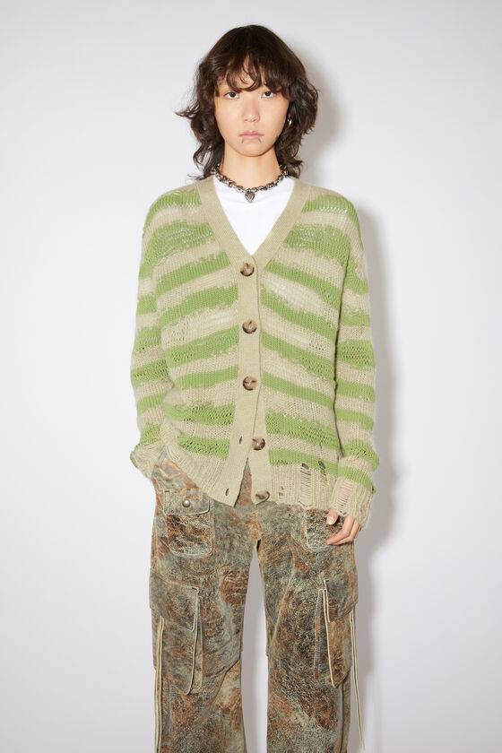 Acne Studios Distressed stripe cardigan Top Angebot