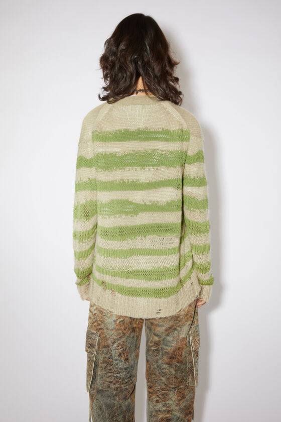 Acne Studios Distressed stripe cardigan Top Angebot