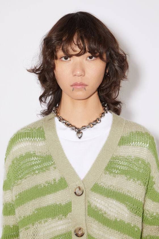 Acne Studios Distressed stripe cardigan Top Angebot