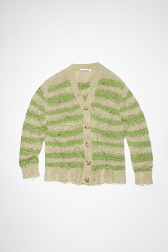 Acne Studios Distressed stripe cardigan Top Angebot