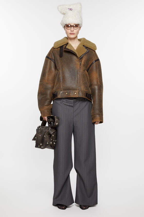 Acne Studios Lederjacke mit Shearling Letzte 3 Tage