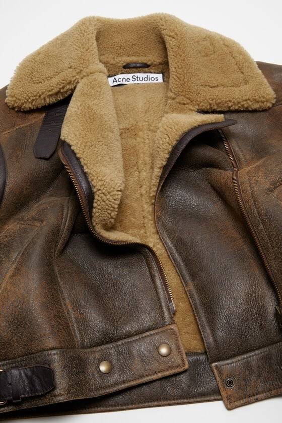 Acne Studios Lederjacke mit Shearling Letzte 3 Tage