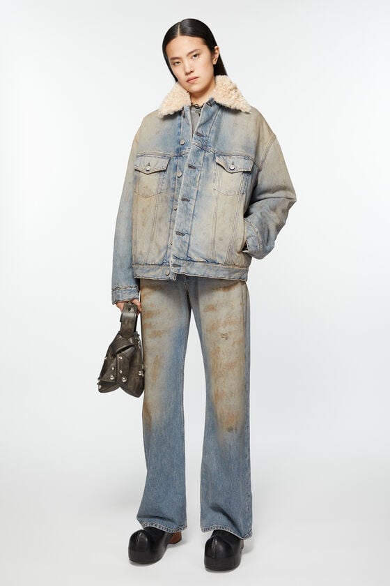 Acne Studios Jacke mit Jeanspelzbesatz - Oversize-Passform Letzter Tag